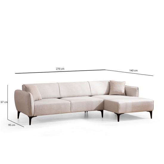 Corner Sofa Belissimo Right - Off White Off White Corner Sofa Belissimo Right - Off White Off White