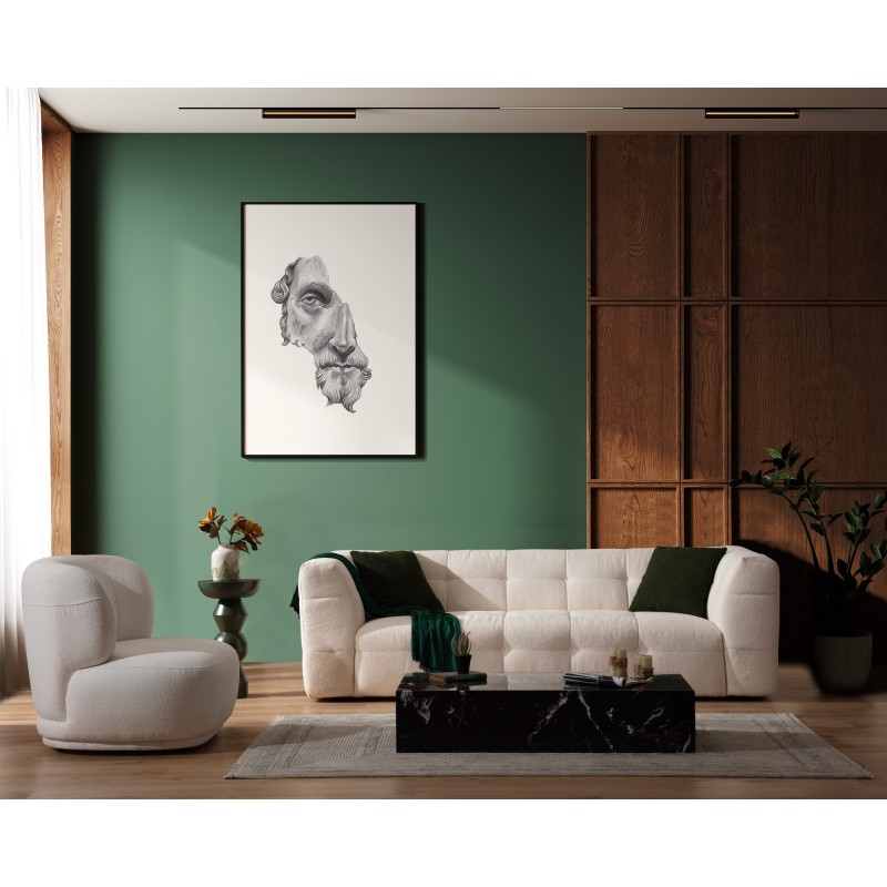 Τριθέσιος Καναπές - Cady - Χρώμα Μπεζ - 235x100x72εκ