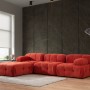 Γωνιακός Καναπές Doblo με Πουφ ( L1-O1-1R-Pouffe) - Χρώμα Red - 300x200x80εκ
