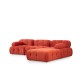 Corner Sofa Doblo 3 Seater with Pouffe ( L1-O1-1R-Pouffe) - Red Red Corner Sofa Doblo 3 Seater with Pouffe ( L1-O1-1R-Pouffe) - Red Red
