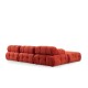 Corner Sofa Doblo 3 Seater with Pouffe ( L1-O1-1R-Pouffe) - Red Red Corner Sofa Doblo 3 Seater with Pouffe ( L1-O1-1R-Pouffe) - Red Red