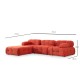 Corner Sofa Doblo 3 Seater with Pouffe ( L1-O1-1R-Pouffe) - Red Red Corner Sofa Doblo 3 Seater with Pouffe ( L1-O1-1R-Pouffe) - Red Red