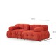 Καναπές 2θέσιος Doblo 210x100x80εκ ( L1-1R) - Red Καναπές 2θέσιος Doblo 210x100x80εκ ( L1-1R) - Red