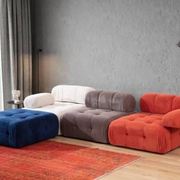 Γωνιακός Καναπές Doblo με Πουφ - Χρώμα Multi -  300x200x80εκ