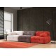 Τριθέσιος Καναπές Doblo ( L1-O1-1R) - Multicolor Κόκκινο Λευκό Γκρι - 315x105x80εκ