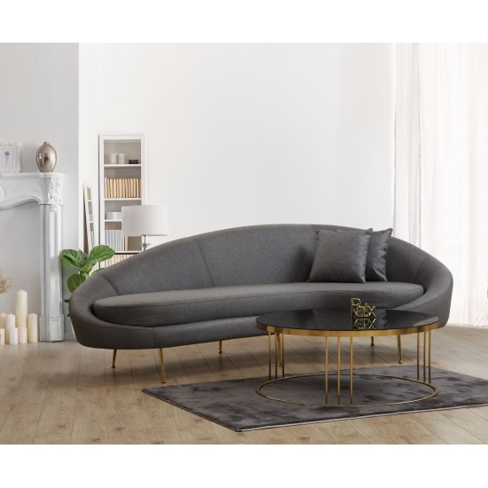 Καναπές 3θέσιος Eses - 255x120x85εκ - Χρώμα  Σκούρο Γκρι