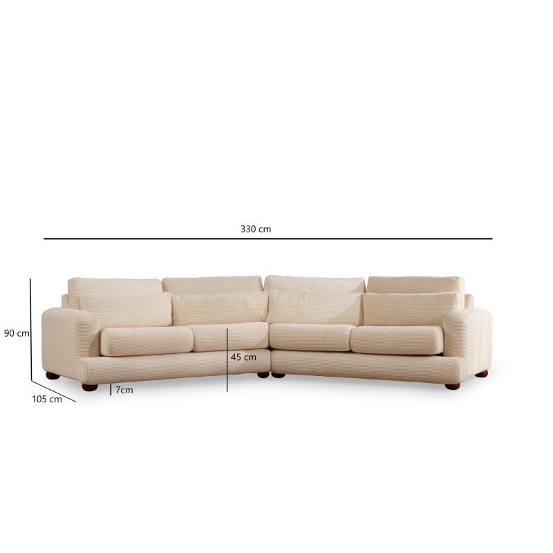 4-Seat Sofa River 4 Seater Right (L2-Xc Right) - Beige Beige