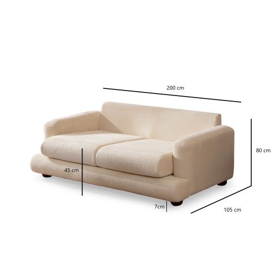 2-Seat Sofa River - Beige Beige 2-Seat Sofa River - Beige Beige