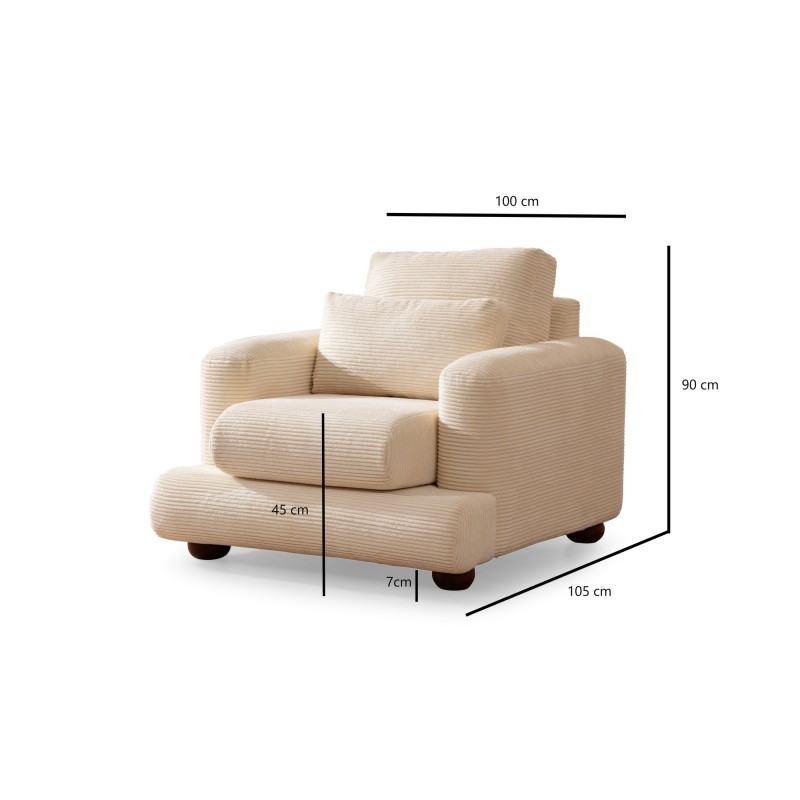 1-Seat Sofa River - Beige Beige