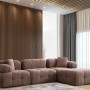 Γωνιακός Καναπές Doblo με Πουφ ( L1-O1-1R-Pouffe) - Χρώμα Cappuccino - 300x100x80εκ