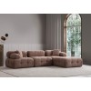 Γωνιακός Καναπές Doblo με Πουφ ( L1-O1-1R-Pouffe) - Χρώμα Cappuccino - 300x100x80εκ