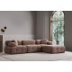 Corner Sofa Doblo 3 Seater with Pouffe ( L1-O1-1R-Pouffe) - Cappuccino Cappuccino