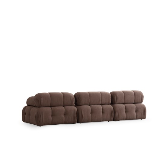 Corner Sofa Doblo 3 Seater with Pouffe ( L1-O1-1R-Pouffe) - Cappuccino Cappuccino