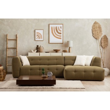 Corner Sofa Cady 3 Seater Right - Khaki Khaki