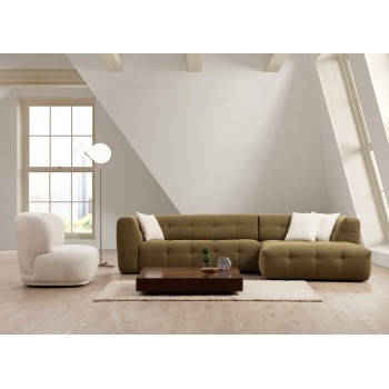 Corner Sofa Cady 3 Seater Right - Khaki Khaki
