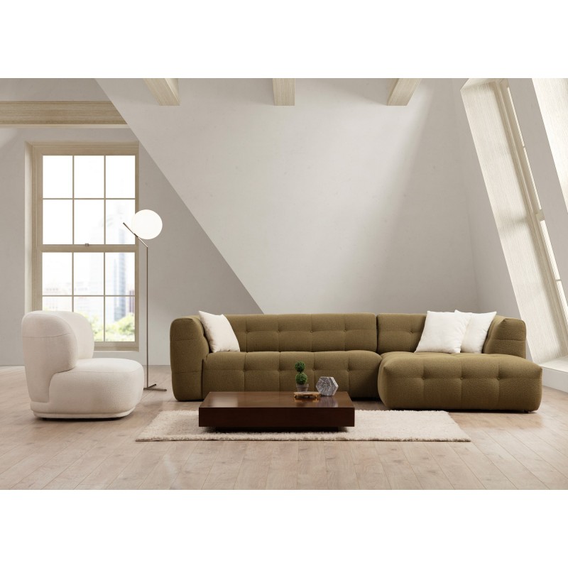 Corner Sofa Cady 3 Seater Right - Khaki Khaki