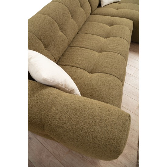 Corner Sofa Cady 3 Seater Right - Khaki Khaki Corner Sofa Cady 3 Seater Right - Khaki Khaki