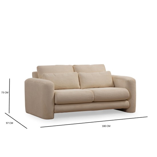 2-Seat Sofa Lily Beige - 2 Beige 2-Seat Sofa Lily Beige - 2 Beige