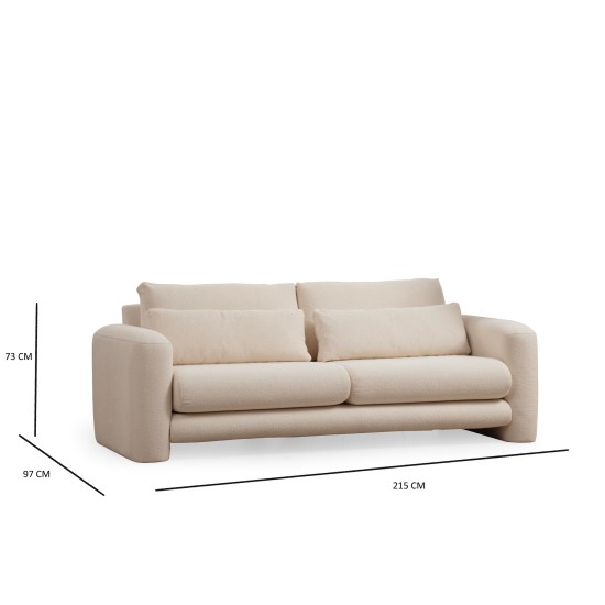 3-Seat Sofa Lily Cream - 3 Cream 3-Seat Sofa Lily Cream - 3 Cream