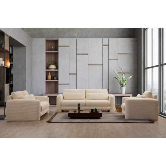 3-Seat Sofa Lily Beige - 3 Beige 3-Seat Sofa Lily Beige - 3 Beige