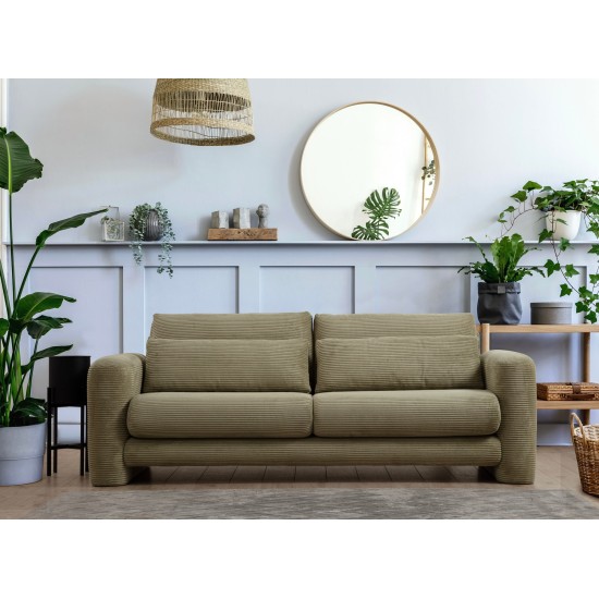 Καναπές 3θέσιος Lily 215x97x73εκ - Green
