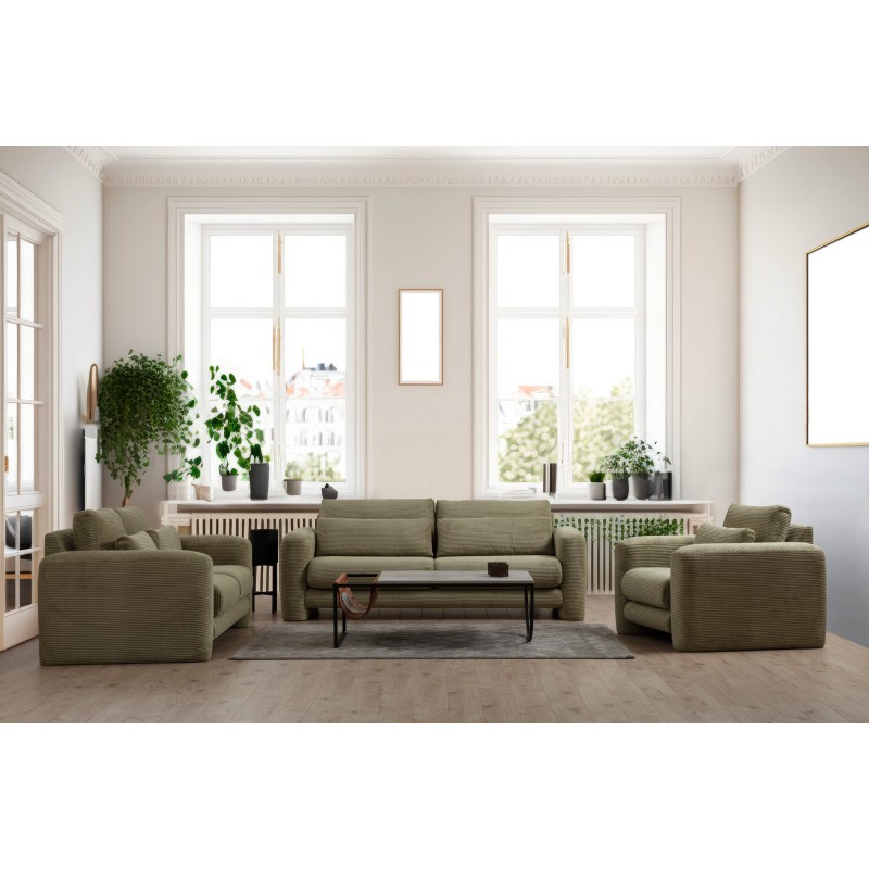 Καναπές 3θέσιος Lily 215x97x73εκ - Green
