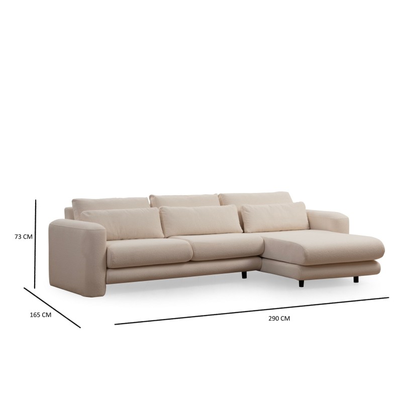 Corner Sofa Lily Corner Right Cream Cream