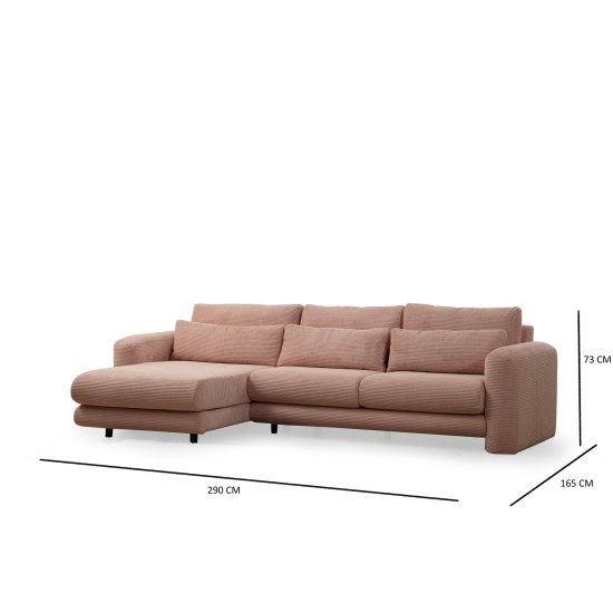 Corner Sofa Lily Corner Left Pink Pink
