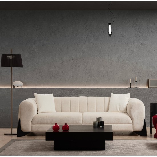 Τριθέσιος Καναπές - Sandreo - Χρώμα Λευκό - 248x100x70εκ Τριθέσιος Καναπές - Sandreo - Χρώμα Λευκό - 248x100x70εκ