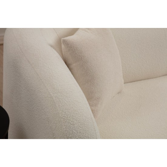Καναπές Διθέσιος 170x76x75εκ Asos Χρώμα Cream
