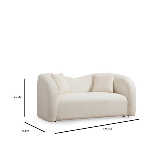 Καναπές Διθέσιος 170x76x75εκ Asos Χρώμα Cream