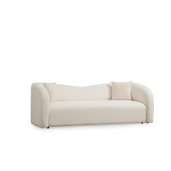 Καναπές Τριθέσιος  225x76x75εκ Asos Χρώμα Cream