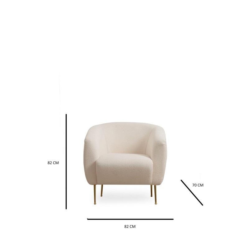 Πολυθρόνα Eses - Χρώμα Cream- 70x82x82εκ