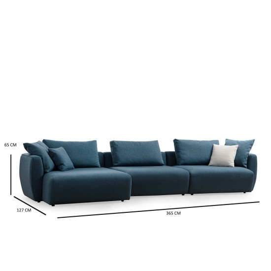 Corner Sofa Maya Corner 1 (Chl Left + O1 + 1R) Blue Corner Sofa Maya Corner 1 (Chl Left + O1 + 1R) Blue