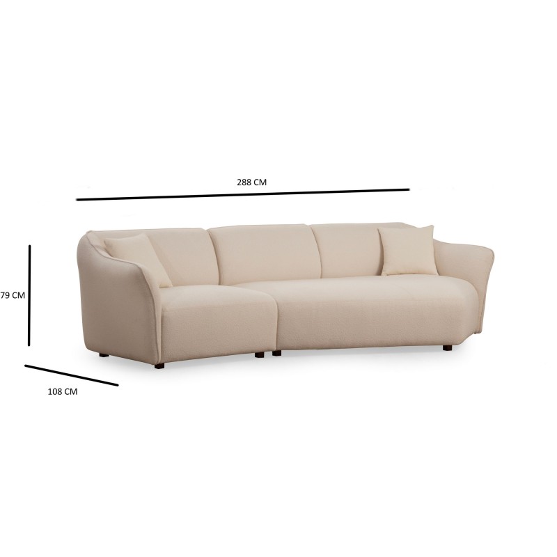 Corner Sofa Mentıs Corner 6 (L1+2Xr) Cream