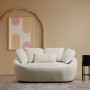 Διθέσιος Καναπές - Midye - Love Seat - Χρώμα Cream - 155x120x67εκ