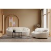 Διθέσιος Καναπές - Midye - Love Seat - Χρώμα Cream - 155x120x67εκ