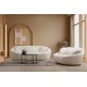 Διθέσιος Καναπές - Midye - Love Seat - Χρώμα Cream - 155x120x67εκ