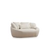 Διθέσιος Καναπές - Midye - Love Seat - Χρώμα Cream - 155x120x67εκ