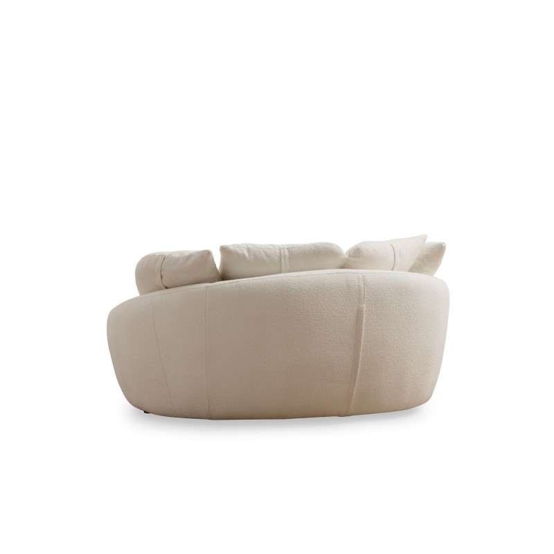 Διθέσιος Καναπές - Midye - Love Seat - Χρώμα Cream - 155x120x67εκ