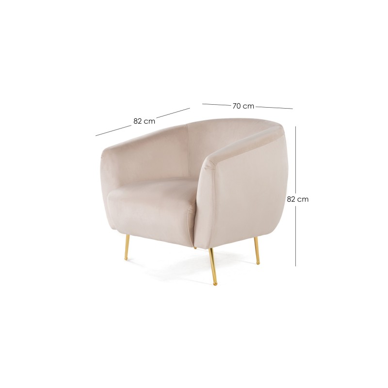 Πολυθρόνα Eses - Χρώμα Μπεζ- 70x82x82εκ