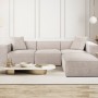 Corner Sofa Lora (L1-O1-1R-POUFFE ) - Mocha Mocha