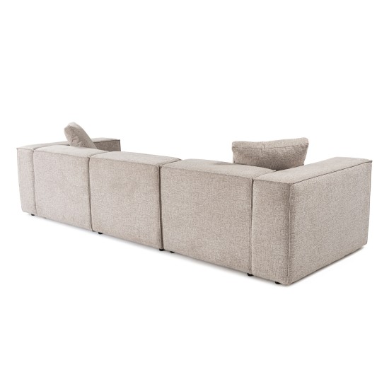 Corner Sofa Lora (L1-O1-1R-POUFFE ) - Mocha Mocha Corner Sofa Lora (L1-O1-1R-POUFFE ) - Mocha Mocha