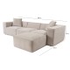 Corner Sofa Lora (L1-O1-1R-POUFFE ) - Mocha Mocha Corner Sofa Lora (L1-O1-1R-POUFFE ) - Mocha Mocha