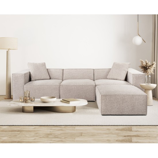 Corner Sofa Lora (L1-O1-1R-POUFFE ) - Mocha Mocha Corner Sofa Lora (L1-O1-1R-POUFFE ) - Mocha Mocha