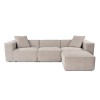 Corner Sofa Lora (L1-O1-1R-POUFFE ) - Mocha Mocha