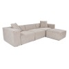 Corner Sofa Lora (L1-O1-1R-POUFFE ) - Mocha Mocha