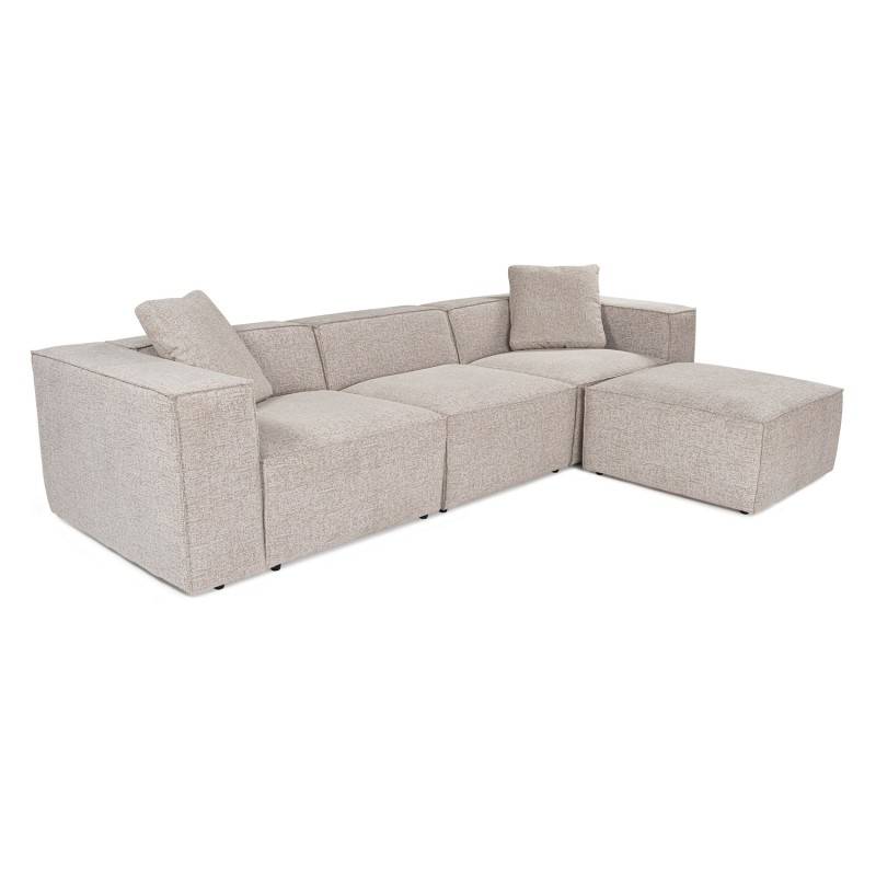 Corner Sofa Lora (L1-O1-1R-POUFFE ) - Mocha Mocha