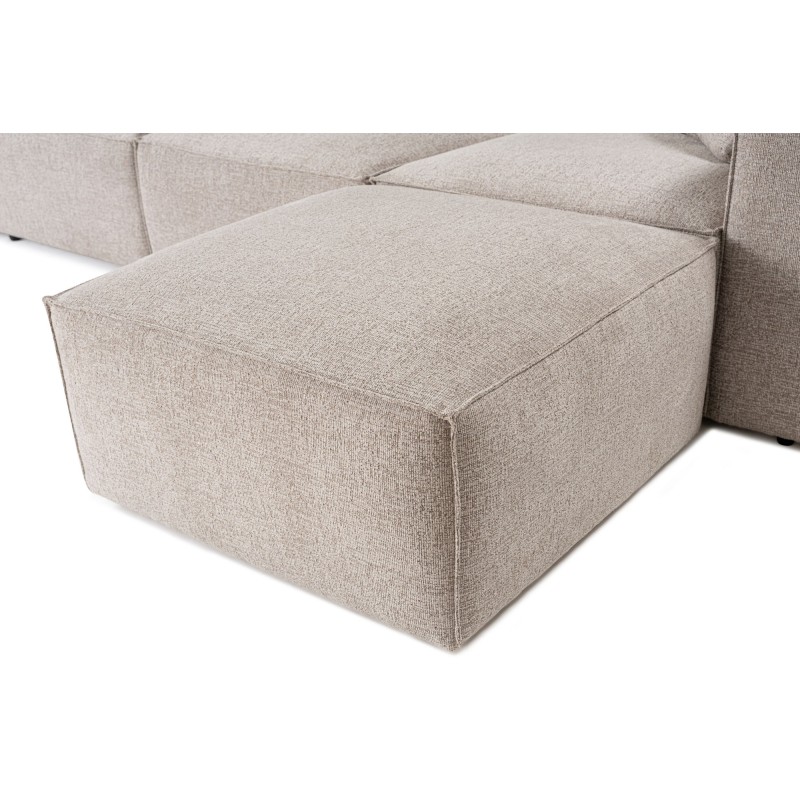 Corner Sofa Lora (L1-O1-1R-POUFFE ) - Mocha Mocha