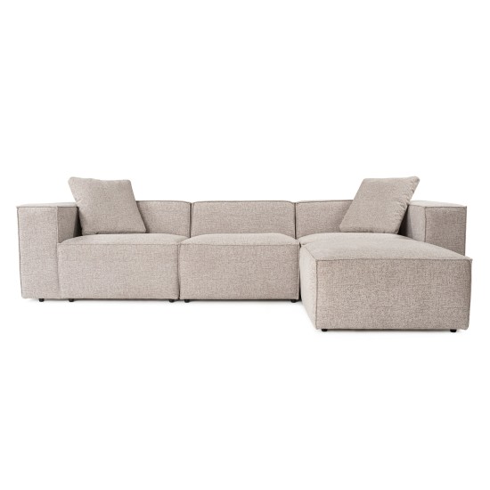 Corner Sofa Lora (L1-O1-1R-POUFFE ) - Mocha Mocha Corner Sofa Lora (L1-O1-1R-POUFFE ) - Mocha Mocha